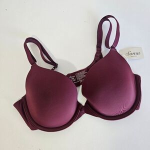 NWT Soma | Embraceable Tailored Push Up Padded Bra Smooth Cabernet Women 34B